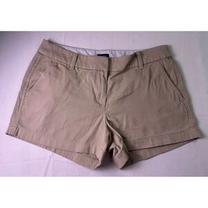 J. Crew Re-imagined Khaki Chino Shorts Women Size 6 Tan Cotton Mid Rise Preppy